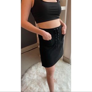 Cato Black Tie Front Skirt